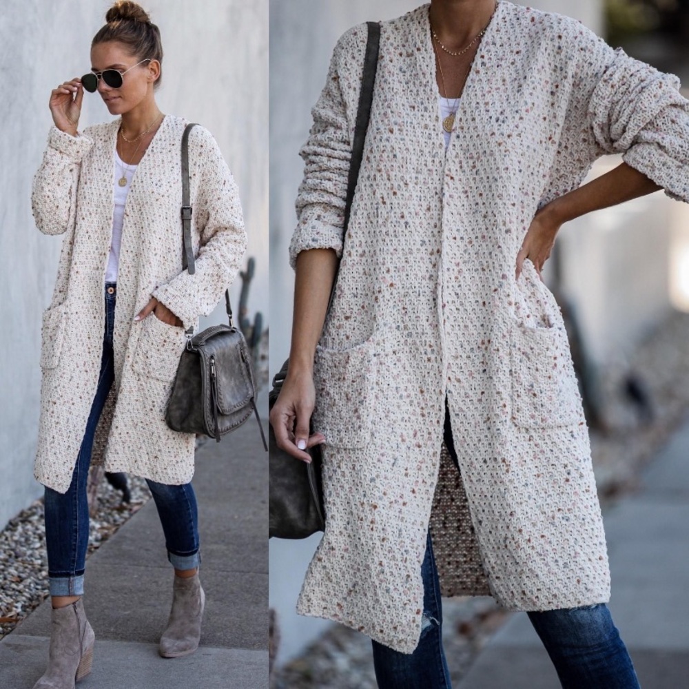 Vici Cookie Exchange Chenille Pocketed Cardigan GUC
